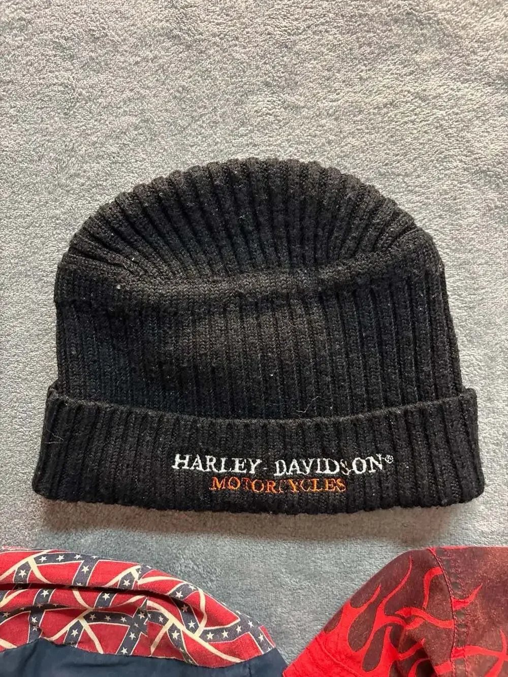 Harley-Davidson  Beanie, Y2K biker beanie streetwear